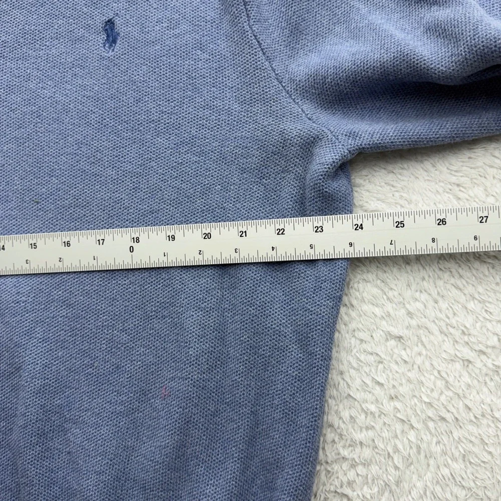 Polo‎ Ralph Lauren Mens XXL Light Blue Pima Cotton Quarter Zip Sweater Pullover